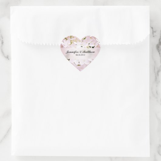 Hydrangea hart bruiloft Sticker (Tas)