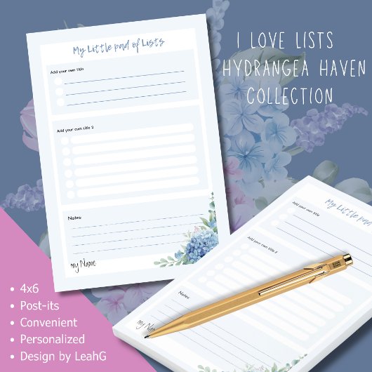 Hydrangea Haven 'My Little Pad of Lists' van LeahG Post-it® Notes