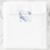 Hydrangea Heart Persoonlijke namen Wedding Vierkante Sticker (Tas)