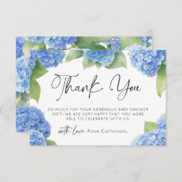 Hydrangea Het is een Boy Baby shower Dank je Bedankkaart