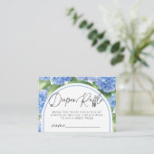 Hydrangea Het is een Boy Diaper Raffle Baby shower Informatiekaartje (Staand voorkant)