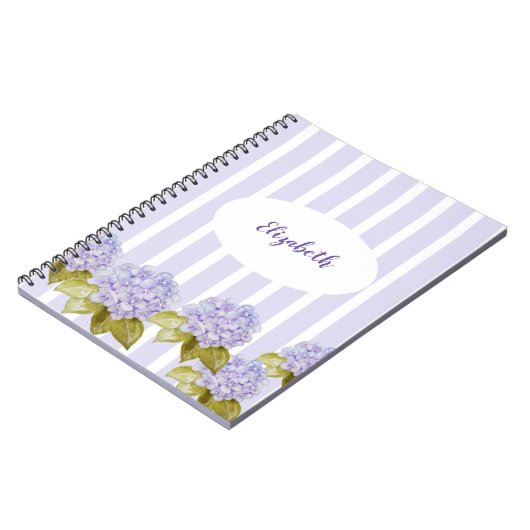 Hydrangea-hoeden van Violet Blue Notitieboek (Linkerzijde)