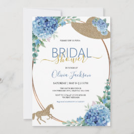 Hydrangea Horse Racing Bridal Douche uitnodiging