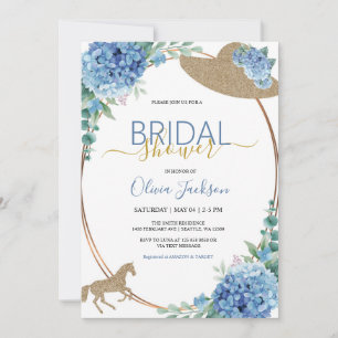 Hydrangea Horse Racing Bridal Douche uitnodiging
