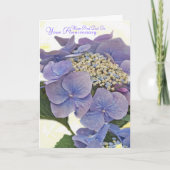 Hydrangea hortensia blauw, Mum en Papa, Uw Kaart (Voorkant)