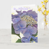 Hydrangea hortensia blauw, Mum en Papa, Uw Kaart (Gele Bloem)