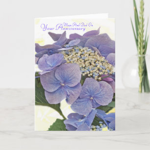 Hydrangea hortensia blauw, Mum en Papa, Uw Kaart