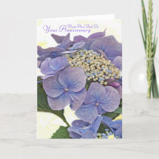Hydrangea hortensia blauw, Mum en Papa, Uw Kaart