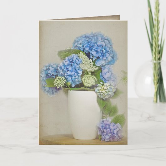 hydrangea hortensia en het boeket van het Kant van Kaart (Voorkant)