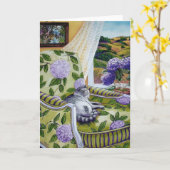 Hydrangea hortensia kaart (Gele Bloem)