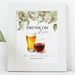 Hydrangea Huwelijksdecoratie Open Bar Borden Poster