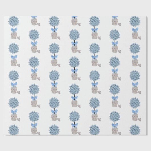 Hydrangea Hydrangeas Topiary Ginger jar Cadeaupapier (Vlak)