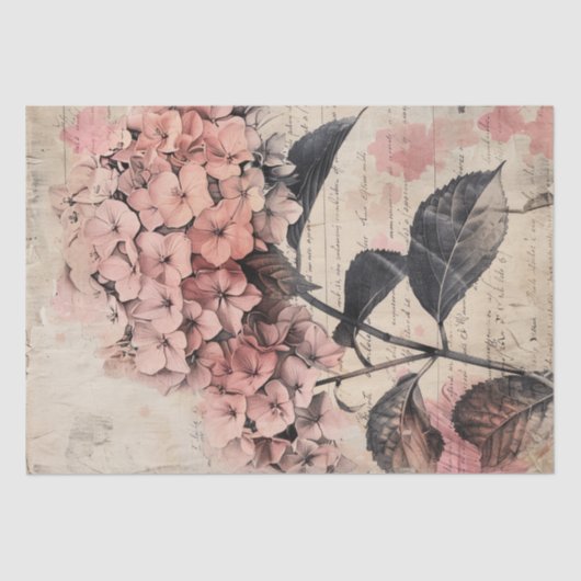 Hydrangea Illustratie Perkament Decoupage Tissuepapier (Voorkant)