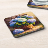 Hydrangea in Basket Welcome Bier Onderzetter (Linkerzijde)