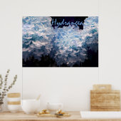 Hydrangea in blauw poster (Keuken)