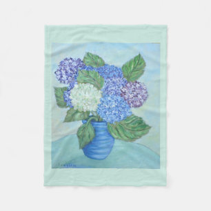 Hydrangea in de lucht fleece deken