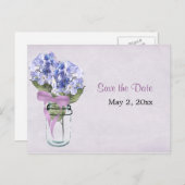 Hydrangea in een Mason Jar - Save the Date Briefka Aankondigingskaart (Voorkant / Achterkant)