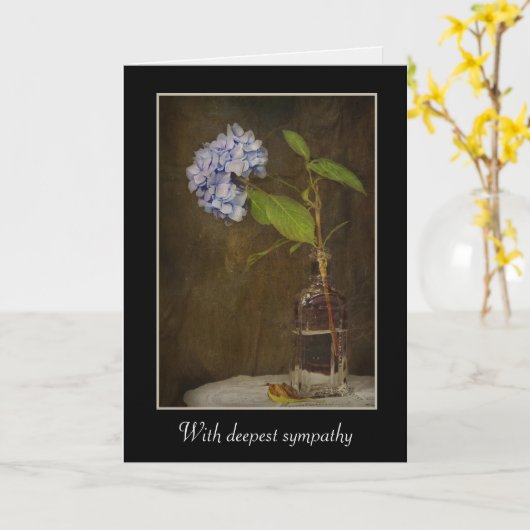Hydrangea in flessympathie kaart (Gele Bloem)