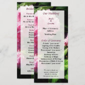 Hydrangea in het Sunshine Wedding Programme Programmakaart (Voorkant / Achterkant)