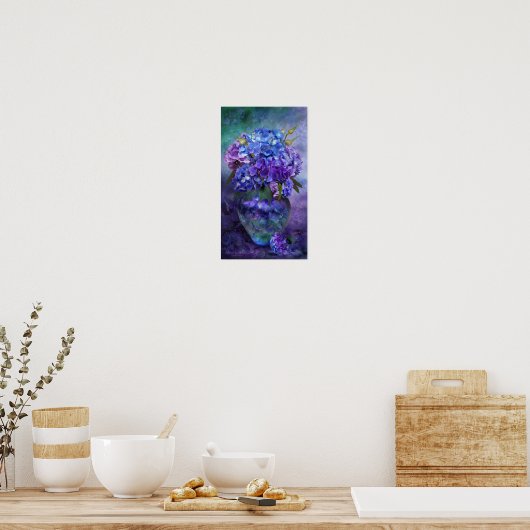 Hydrangea in Hydrangea Vase Poster/Afdruk Poster (Keuken)