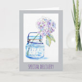 Hydrangea in Jar Waterverf 5x7 Folded Kaart (Voorkant)