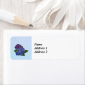 Hydrangea in Shades of Paars Save the Date Etiket (Insitu)