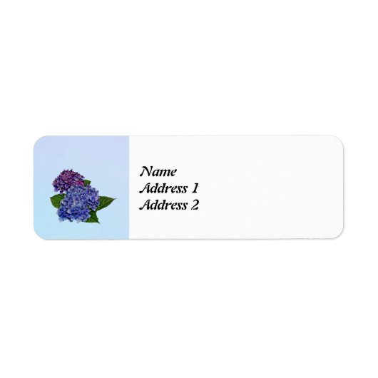 Hydrangea in Shades of Paars Save the Date Etiket (Voorkant)