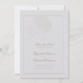 Hydrangea Ivoor Elegant Lijst Formele bruiloft Save The Date (Voorkant)