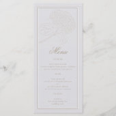 Hydrangea Ivoor Lijst Formal Elegant Wedding Menu (Voorkant)