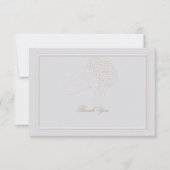 Hydrangea Ivory Formeel Elegant Paar Notitie Trouw Bedankkaart (Voorkant)