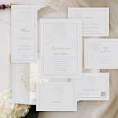 Hydrangea Ivory Formeel Elegant Paar Notitie Trouw Bedankkaart