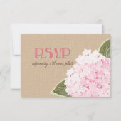 Hydrangea Jar Burlap Rustieke RSVP-kaart RSVP Kaartje (Achterkant)