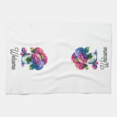 Hydrangea Jar Vaas Waterverf Keukenhanddoek (Horizontaal)