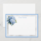 Hydrangea kaart met eigen naam notitiekaartje (Voorkant / Achterkant)