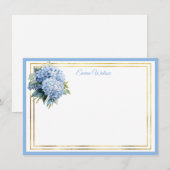 Hydrangea kaart met eigen naam notitiekaartje (Voorkant / Achterkant)