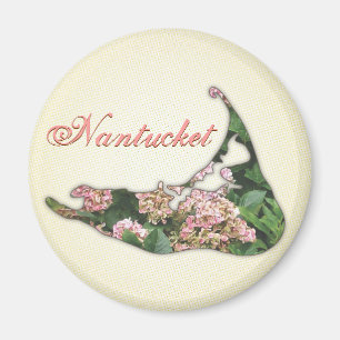 Hydrangea Kaart van Nantucket Island, Massachusett Magneet