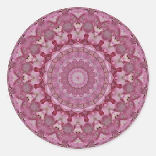 hydrangea kaleidoscoop envelopzegels ronde sticker (Voorkant)