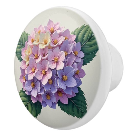 hydrangea keramische knop (Rechts)