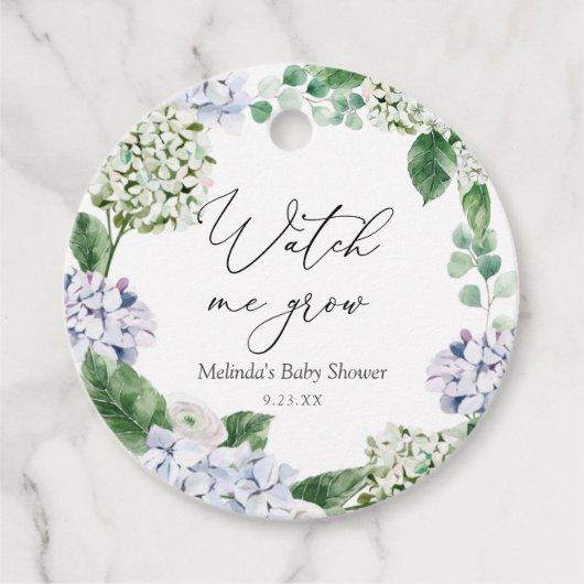 Hydrangea Kijk me groeien Plant gunst Bedankjes Labels (Voorkant)