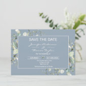 Hydrangea Kleur en Groen verlaat sparen de Datum Save The Date (Staand voorkant)