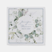 Hydrangea Kleur- en groenbladeren Papier Napkin Servet (Voorkant)