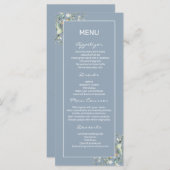 Hydrangea Kleur en Groene bladeren Flat Menu. Menu (Voorkant / Achterkant)