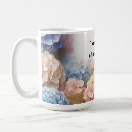 Hydrangea koffiemok 'Hart van Dankbaarheid' (Links)