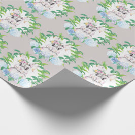 Hydrangea Krans Bunny Elegant Pasen ontwerp Cadeaupapier