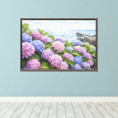 Hydrangea Kust Canvas Afdruk (Insitu (Houten vloer))