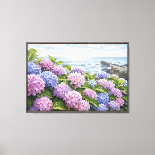 Hydrangea Kust Canvas Afdruk (Voorkant)