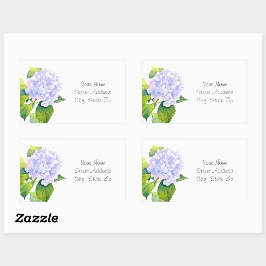 Hydrangea-labels Rechthoekige Sticker (Vel)