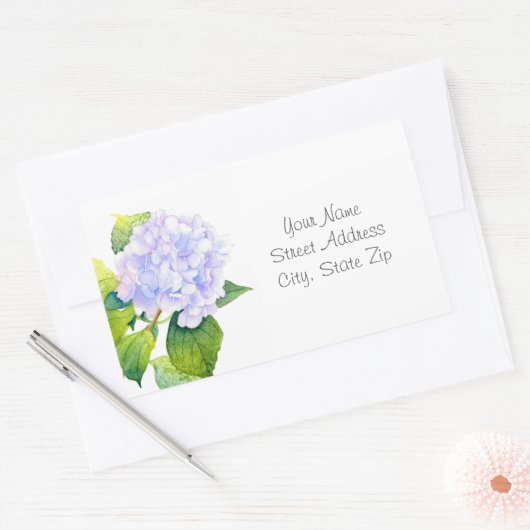 Hydrangea-labels Rechthoekige Sticker (Envelop)