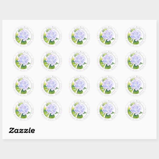 Hydrangea-labels Ronde Sticker (Vel)