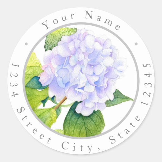 Hydrangea-labels Ronde Sticker (Voorkant)